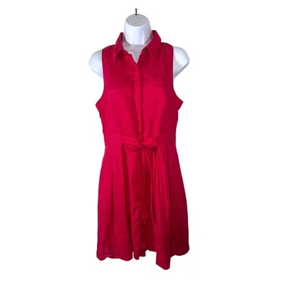 Vestido para mujer Anthropologie HD In Paris 100 % lino sin mangas rosa talla 6 nuevo sin etiquetas Foto 1 de 4