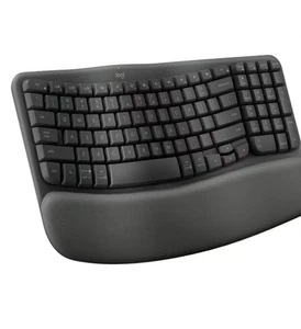 Logitech Wave Keys Wireless Ergonomic Keyboard with Cushioned Palm Rest Graphite - Picture 1 of 4