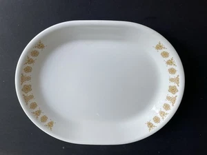 Vintage Corelle Gold Butterfly 12 1/4" x 10” Oval Platter - Picture 1 of 3