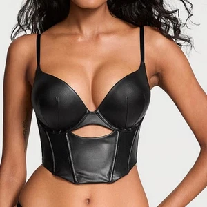 🔥Reggiseno Victoria's Secret molto sexy push-up bomba ecopelle taglia 32C nuovo - Foto 1 di 7