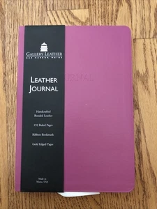 Gallery Leather Desk Journal Pink Mauve 192 Lined Pages Gold Edge 5.5” X 8” USA - Picture 1 of 11