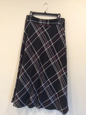 Maxi falda formal de oficina East 5th para mujer talla 12 línea A negra blanca roja Foto 1 de 4