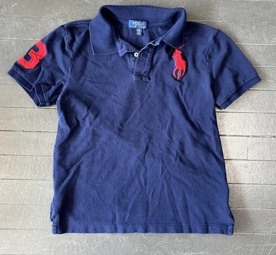 Vintage Polo Ralph Lauren Big Pony Polo Shirt youth Size L 14-16 Navy Blue - Image 1 of 4