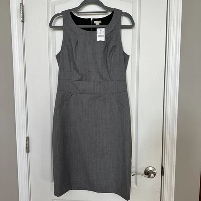 NWT J Crew wool blend sleeveless gray sheath dress Women’s size 8 office 2017 - Image 1 of 4