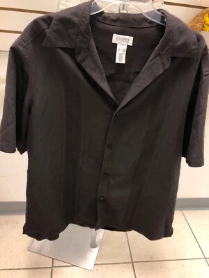 Concepts by Claiborne Mens Brown Collared Shortsleeved Buttondown Bowling XL - Image 1 of 4