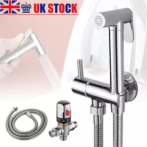 Chrome Muslim Shataf Bidet Douche Shower Toilet Spray Brass Kit Thermostatic Set - Picture 1 of 12