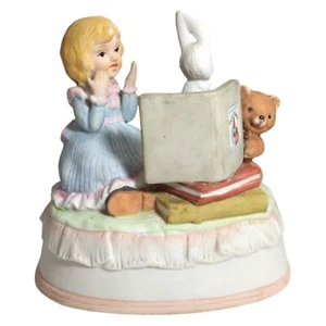 San Francisco Music Box Co Peter Rabbit Bedtime Porcelain Rotating Rabbit - Picture 1 of 6