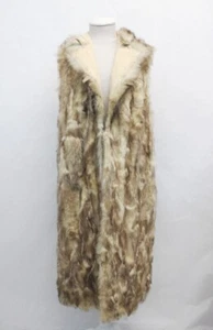 ARTÍCULO DE CHATARRA: CHALECO LARGO DE PIEL DE ZARIGÜEYA BEIGE MARRÓN MUJER TALLA N/A SIN FORRO - Imagen 1 de 5