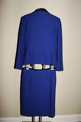 FALDA TRAJE CASPER AZUL MARINO Y NEGRO DETALLES TERCIOPELO talla 12 Foto 1 de 2