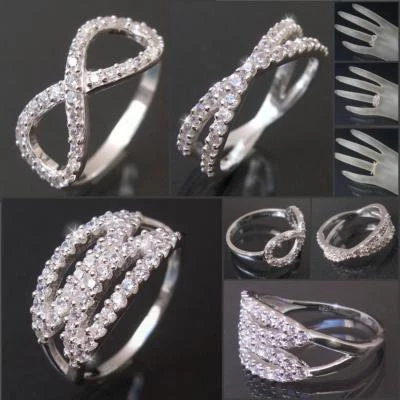 Ring 925 Silber Zirkonia Fingerring Damen Ringe Infinity Schmuck Niklarson VER19 - Bild 1 von 2