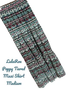 Maxi Falda LulaRoe Amapola Nueva con Etiquetas - Hermosa Estampado Suroeste en Niveles - Tejida - M - Imagen 1 de 8