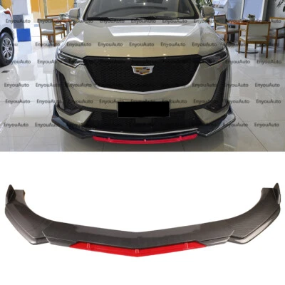 For Cadillac XT4 XT5 XT6 Front Bumper Lip Spoiler Splitter Carbon Fiber Red Foto 1 de 4