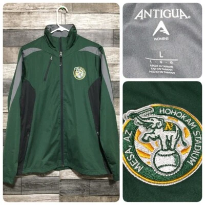 Antigua Oakland Athletics Jacket Women L Green Full Zip Hohokam Stadium Mesa B2 - Image 1 of 4