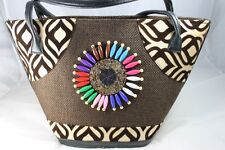 Natural Handmade Madagascar Raffia Handbag Shopper Tote Bag Free Post