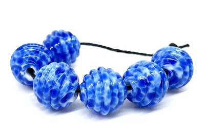 Cuentas de vidrio de murano hechas a mano únicas marca James Jankewicz 6 piezas Foto 1 de 4