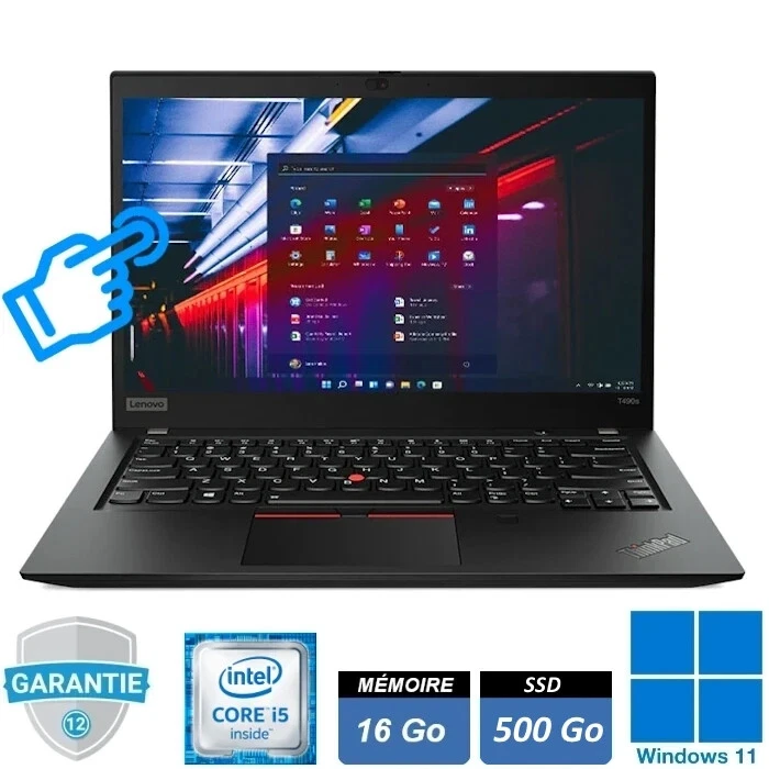 Lenovo Thinkpad T490s i7 8ème Gen RAM 16Go SSD 512Go Tactile  Win11 Pro - Photo 1/1