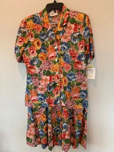 NUEVO CON ETIQUETAS SUSAN BRISTOL Conjunto De Blusa Mangas Cortas y Falda Larga FLORAL TALLA 4 - Imagen 1 de 12