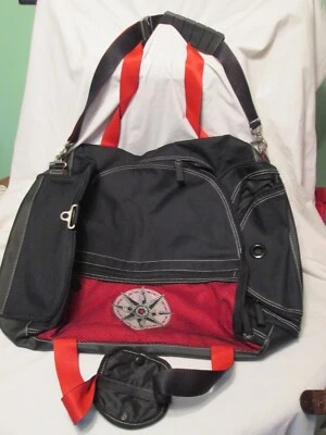 NWOT Duffle Bag Black Red Large 22x14x8.5 Shoulder Hand Straps - Image 1 of 4