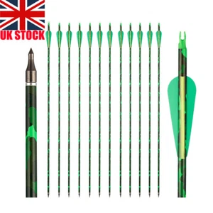 12×30'' Carbon Arrows Spine500 for Archery Recurve/Compound Bow Hunting Target - Picture 1 of 14
