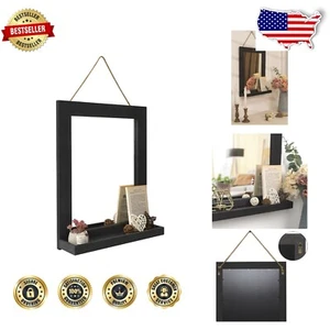 Versatile 20'' x 16'' Farmhouse Wall Mirror with Practical Shelf Design - Picture 1 of 8