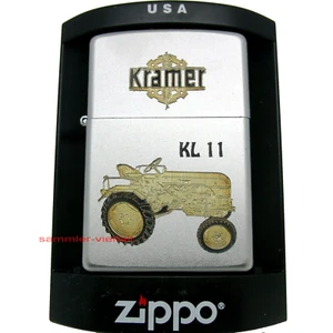 ZIPPO Feuerzeug KRAMER K 11 Satin Chrome Traktor Landwirtschaftsmaschine NEU s07 - Picture 1 of 3