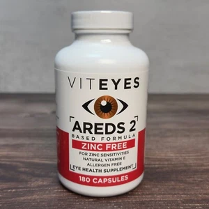 AREDS 2 Zinc Free - Viteyes - 180 Caps -Free Ship - Exp: 07/26 - Picture 1 of 3