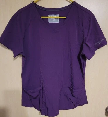 Women’s Sketchers V-neck 3 Pocket Scrub Top Lg ; Purple Medical  - Image 1 of 4