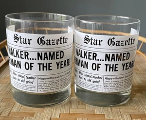 Vasos Star Gazette Rock/Bourbon/Whis. Barware Pesca, Noticias Vintage Diversión - Imagen 1 de 6