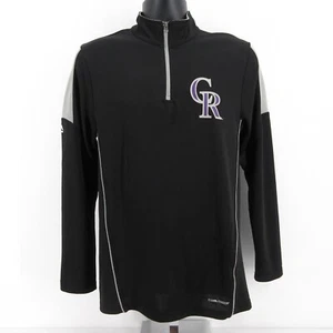 Colorado Rockies Majestic 1/4 Zip Pullover Mens Small Cool Base Jacket MLB - Picture 1 of 9