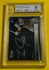 2012 Bowman Bowman Black Collection Auto /25 Travis Jankowski Auto - BGS 8 NM-MT - Picture 1 of 6