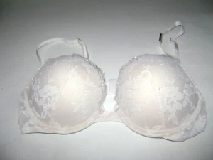 NWT VICTORIA'S VICTORIA SECRET DREAM ANGELS PUSH UP BRA 36B IVORY SILVER - Picture 1 of 3