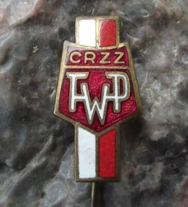 Vintage Poland Polish Central Trade Union CRZZ Workers Holiday Fund Pin Badge - Picture 1 of 3