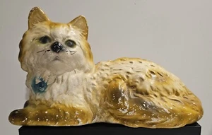 Vintage Mid Century Cat Chalkware Carnival Prize Statue Large Rare - Picture 1 of 10