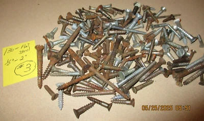 130 - TORNILLOS MADERA ACERO CABEZA PLANA VINTAGE, BONITO LOTE MIXTO, 1/2" - 2" LARGO, #3 Foto 1 de 2