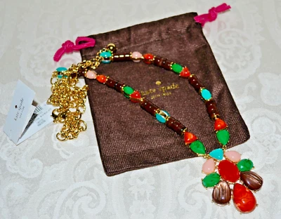 NUEVO CON ETIQUETAS $178 KATE SPADE "Fine Art Charm" Collar Babero Multicolor Pieza Distintiva Foto 1 de 4