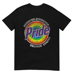 Pride Removes Stubborn Orange Stains Pride Month LGBTQ retro T-Shirt - Picture 1 of 17