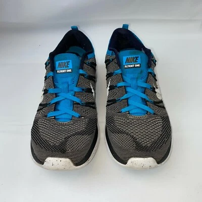 Nike Flyknit One Lunarlon Shoes Mens Size 7.5 Gray Blue Running 554887-010 - Image 1 of 4