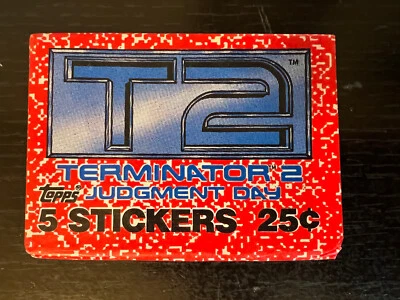 1991 T2 Terminator 2 Judgement Day Topps SEALED Unopened 5 stickers pack - Image 1 of 4