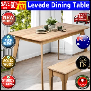 Levede Dining Table Coffee Tables Industrial Wooden Kitchen Modern Furniture Oak - Picture 1 of 12