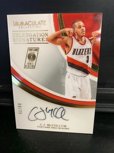 2016-17 Panini Immaculate Celebration Signatures CJ McCollum #/75 Auto Autograph - Picture 1 of 2