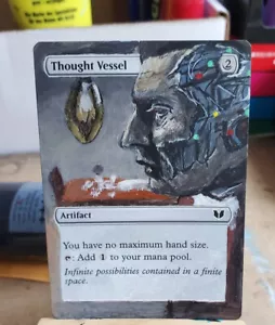 MtG Thought Vessel Altered Art ∞ DATA Star Trek handpainted EDH staple mana rock - Picture 1 of 2
