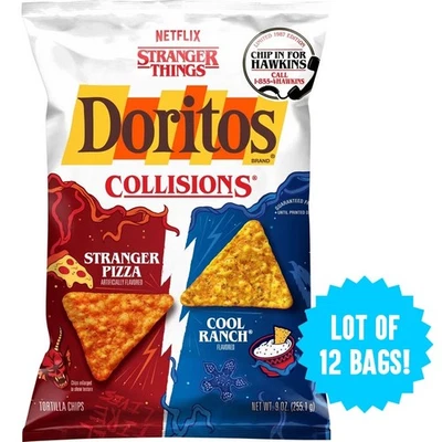 Doritos Collisions Stranger Pizza & Cool Ranch Chips 9oz Lot of 12 Bags - Image 1 of 4