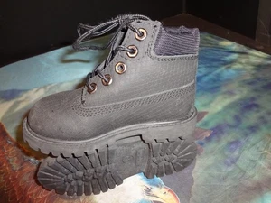 Timberland Helcor Waterproof Lace Up Field Boots Baby Toddler sz 8 US BLACK - Picture 1 of 5