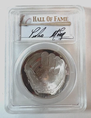 2014 P $1 Baseball Hall Of Fame Pedro Martinez Signed PCGS PR70DCAM Pop Of 473 - Image 1 of 2