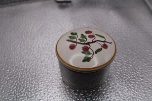 Vintage Hand Painted Ceramic Trinket Pot Flowers Butterfly Cottagecore Pretty - Picture 1 of 5