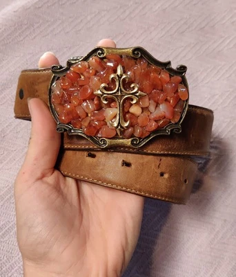 Cinturón Silver Creek "West of Santa Fe" de cuero para hombre/mujer talla 32 Foto 1 de 4