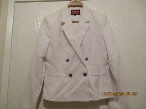 Sasson maßgeschneiderter Damen 3/4-Arm cremeweiß Blazer Größe 6/7 - Bild 1 von 3