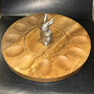 Threshold by Target Easter Egg Wood and Metal Serving Platter 12” In Diameter - Picture 1 of 7