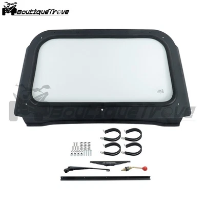 Fit For Polaris RZR 800 XP 900 570 Full Glass Windshield with Wiper Black ATV Foto 1 de 4