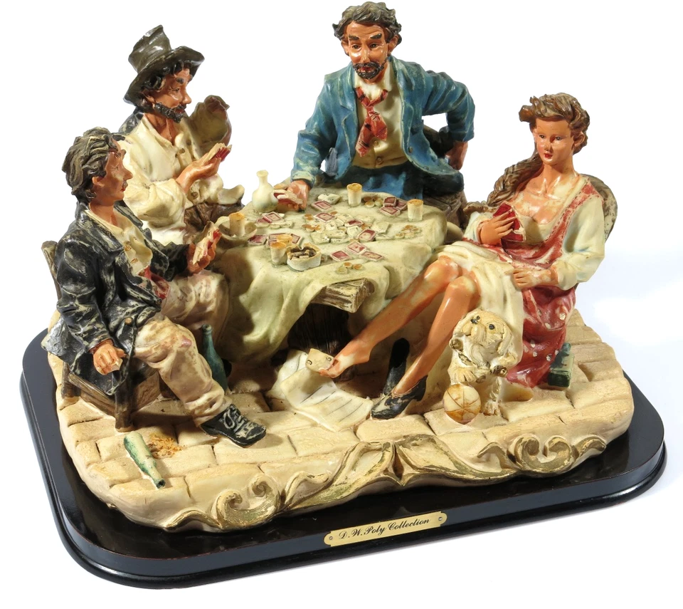 PRL) SCULTURA STATUA SOPRAMMOBILE RESINA COLORATA A MANO D. W. POLY COLLECTION - Immagine 1 di 4